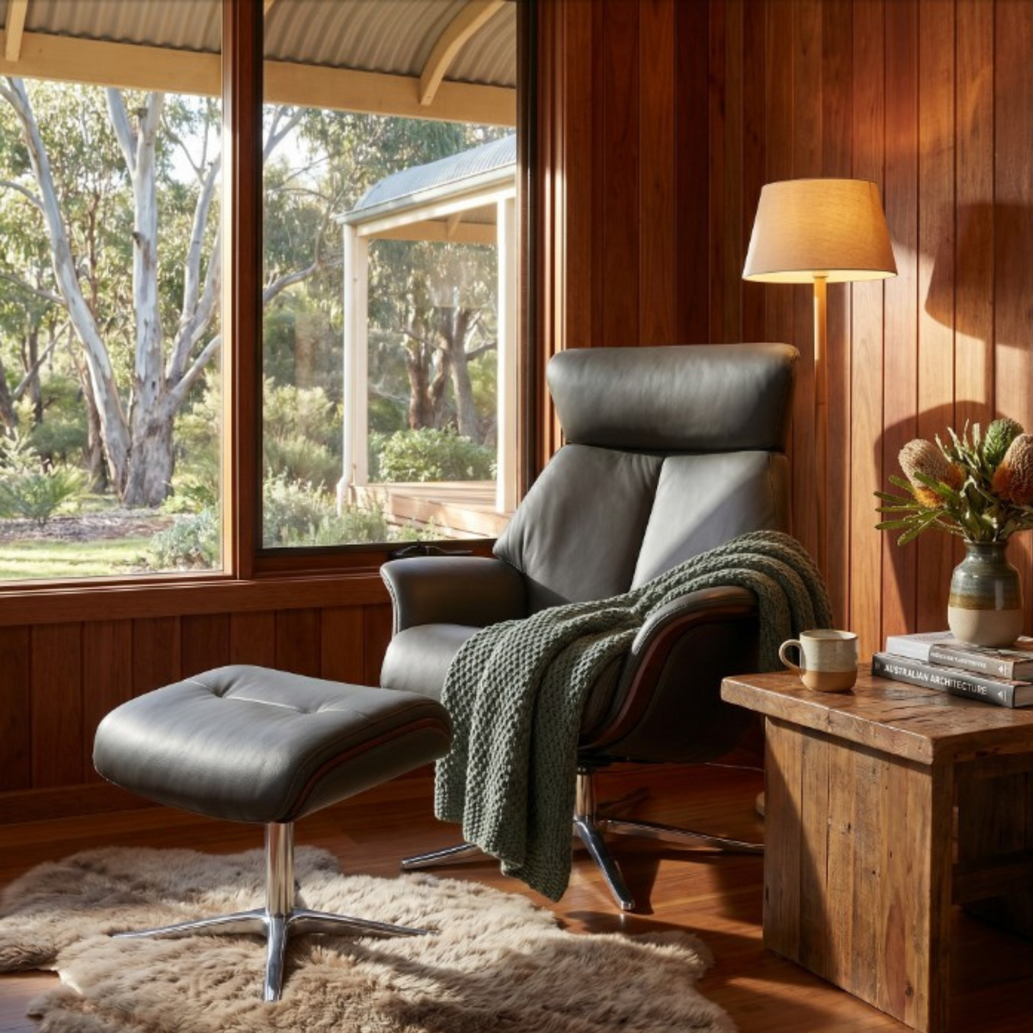Space 57.57 Recliner Chair with Ottoman by IMG