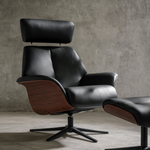 Space 57.57 Recliner Chair Full Timber Arm with Ottoman by IMG
