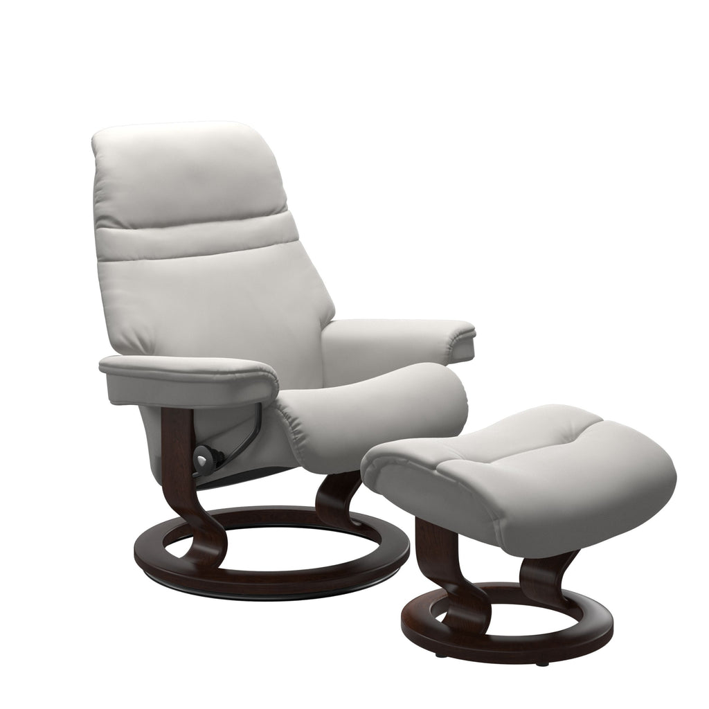 Sunrise Large Recliner Chair & Stool Classic Base by Stressless