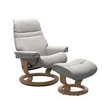 Sunrise Medium Recliner Chair & Stool Classic Base by Stressless