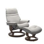 Sunrise Small Recliner Chair & Stool Classic Base by Stressless