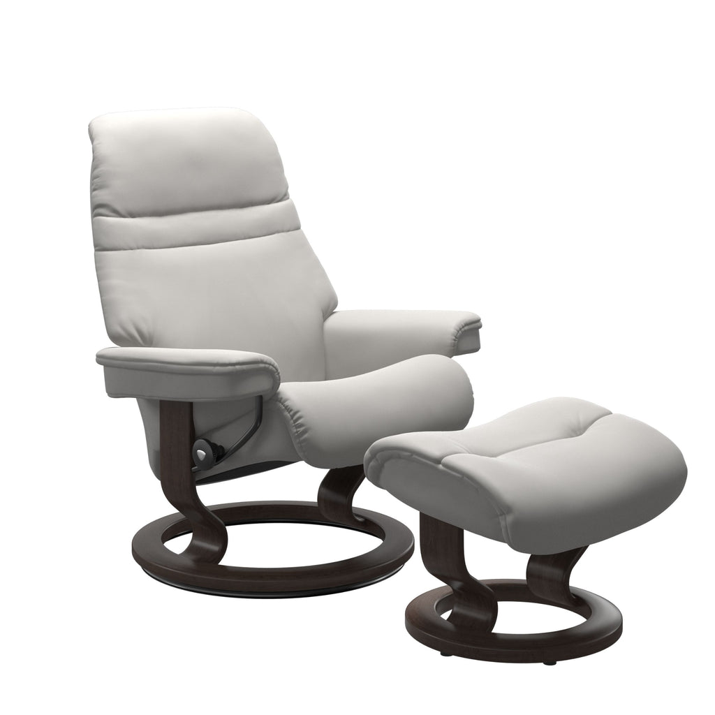 Sunrise Large Recliner Chair & Stool Classic Base by Stressless