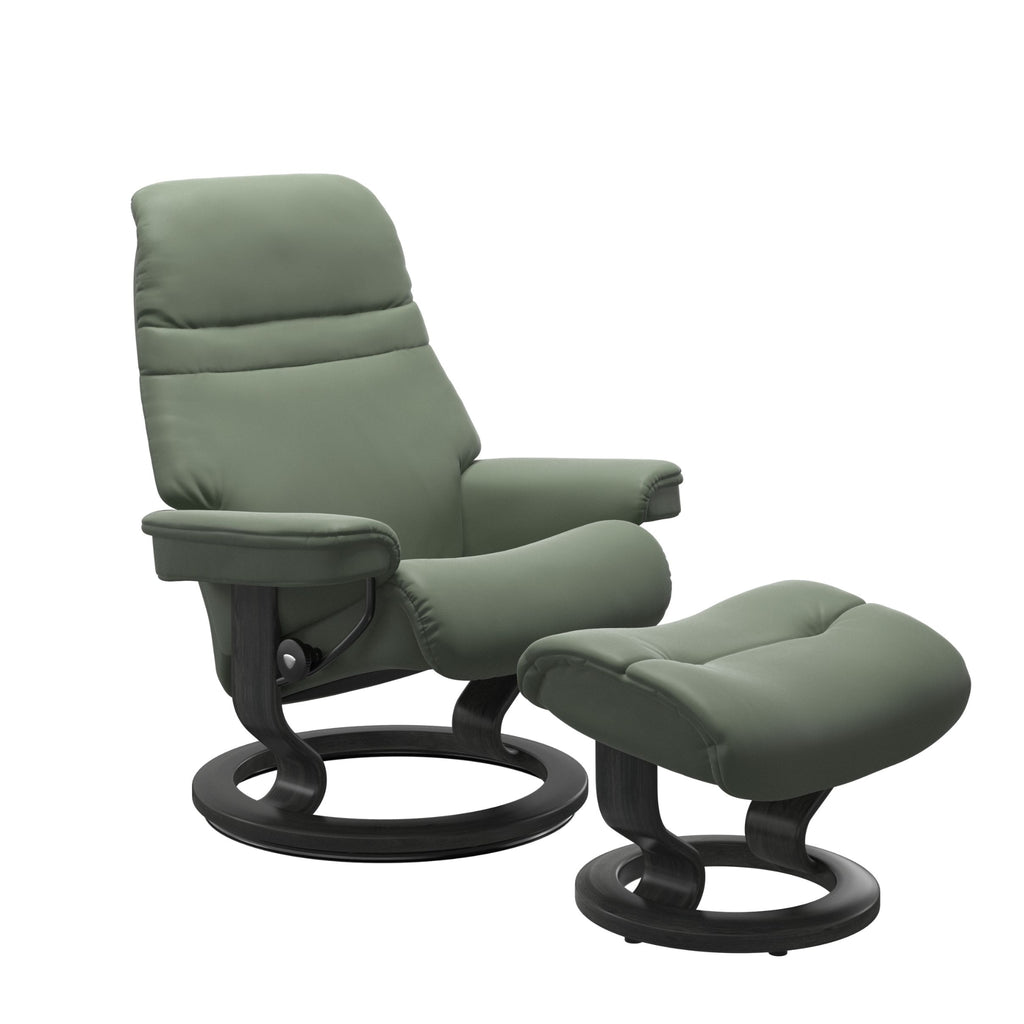 Sunrise Medium Recliner Chair & Stool Classic Base by Stressless