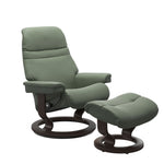 Sunrise Large Recliner Chair & Stool Classic Base by Stressless