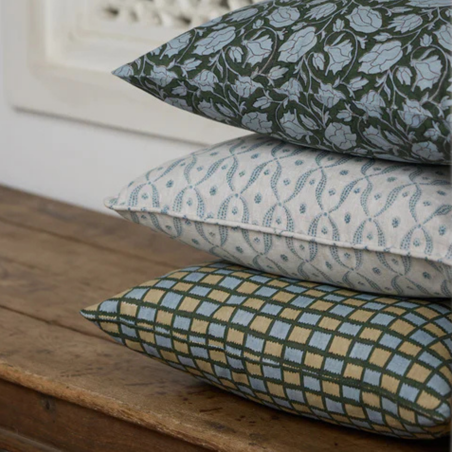 Tindari Thyme Linen Cushion