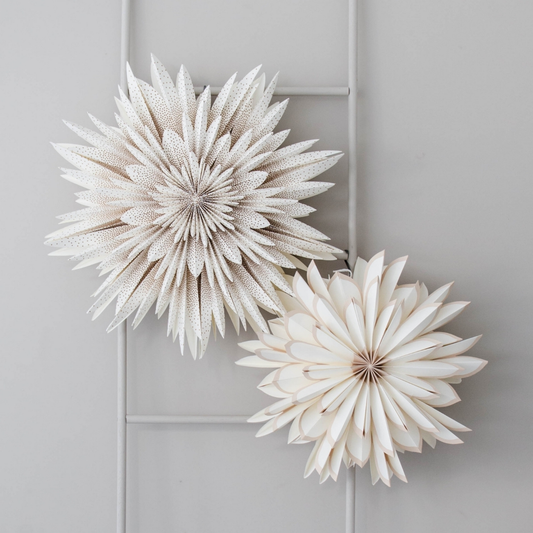 Wall and Window Paper Snowflake White with Gold Dots D65cm