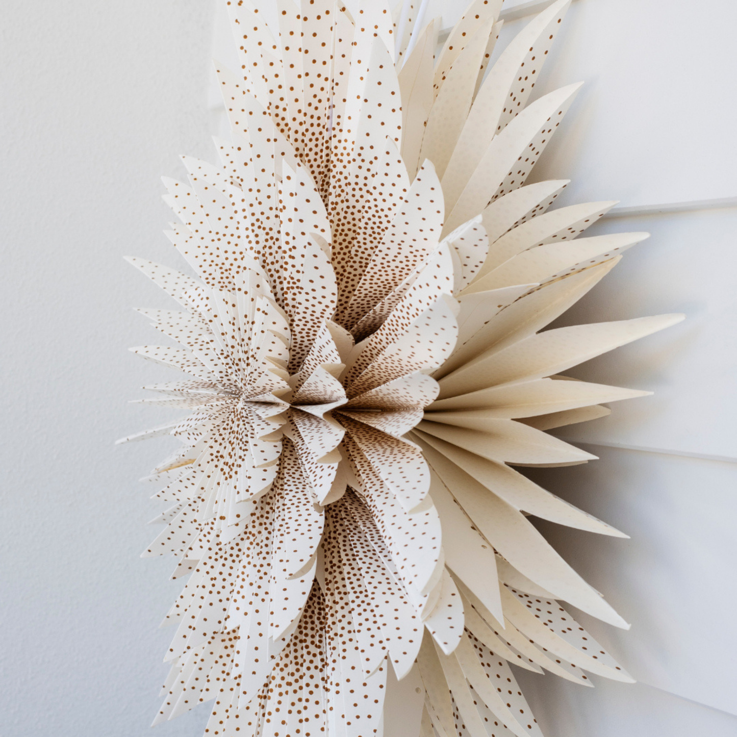 Wall and Window Paper Snowflake White with Gold Dots D65cm