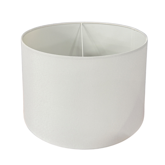 White Linen Drum Shade