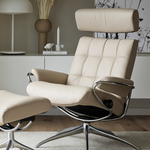 London Adjustable Head Rest Recliner Chair & Stool with Star Base by Stressless