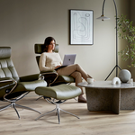 London Adjustable Head Rest Recliner Chair & Stool with Star Base by Stressless