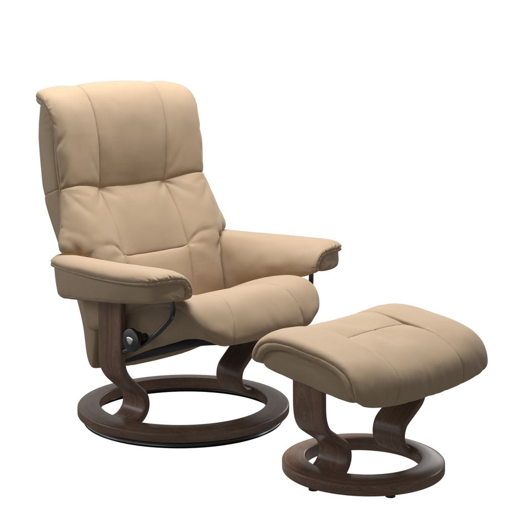 Mayfair Medium Recliner Chair & Stool with Classic Base by Stressless