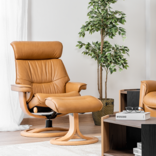 Nordic 93 Recliner Chair with Ottoman by IMG