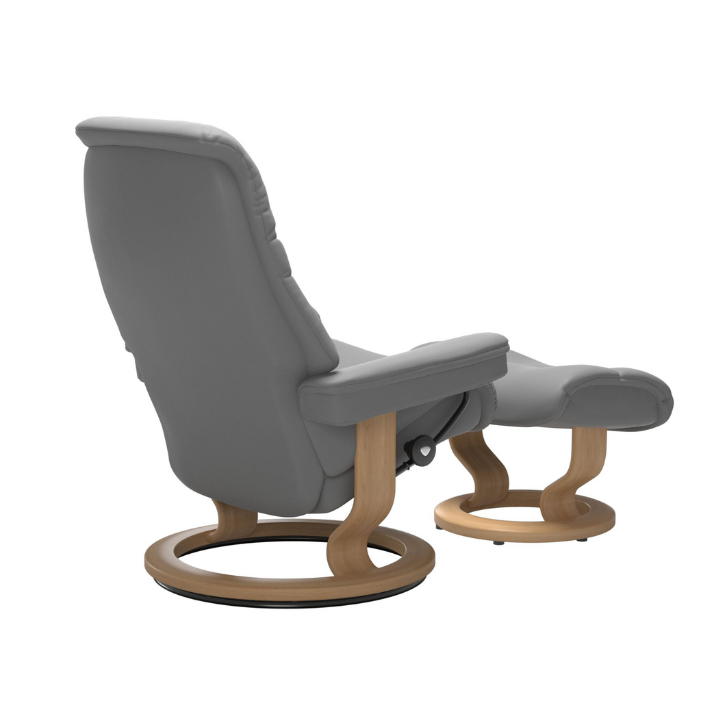Sunrise Large Recliner Chair & Stool Classic Base by Stressless