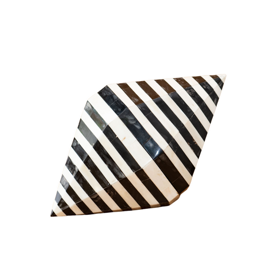 Bone Inlay Black and White Stripe Decorative Prism