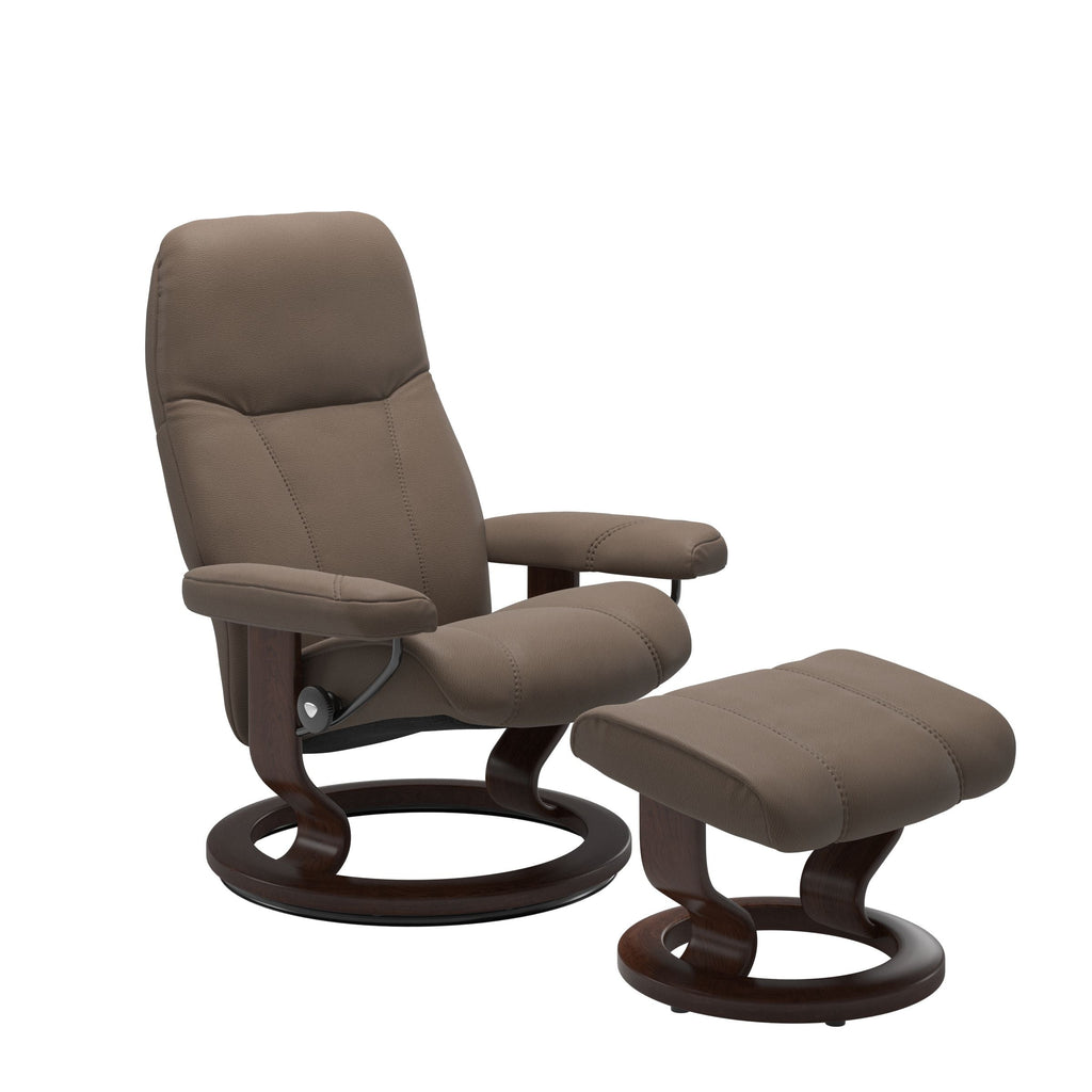 Consul Large Recliner Chair & Stool Classic Base by Stressless