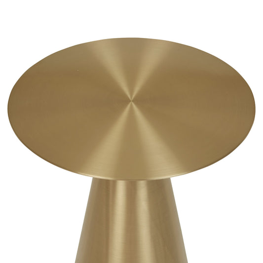 Elle Hourglass Side Table - Brushed Gold by GlobeWest Ex Display