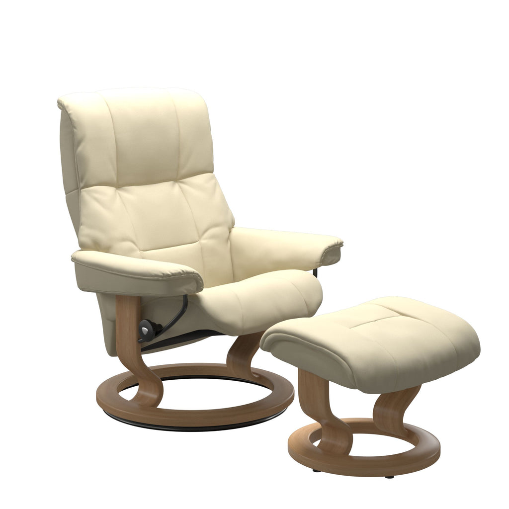 Mayfair Medium Recliner Chair & Stool with Classic Base by Stressless