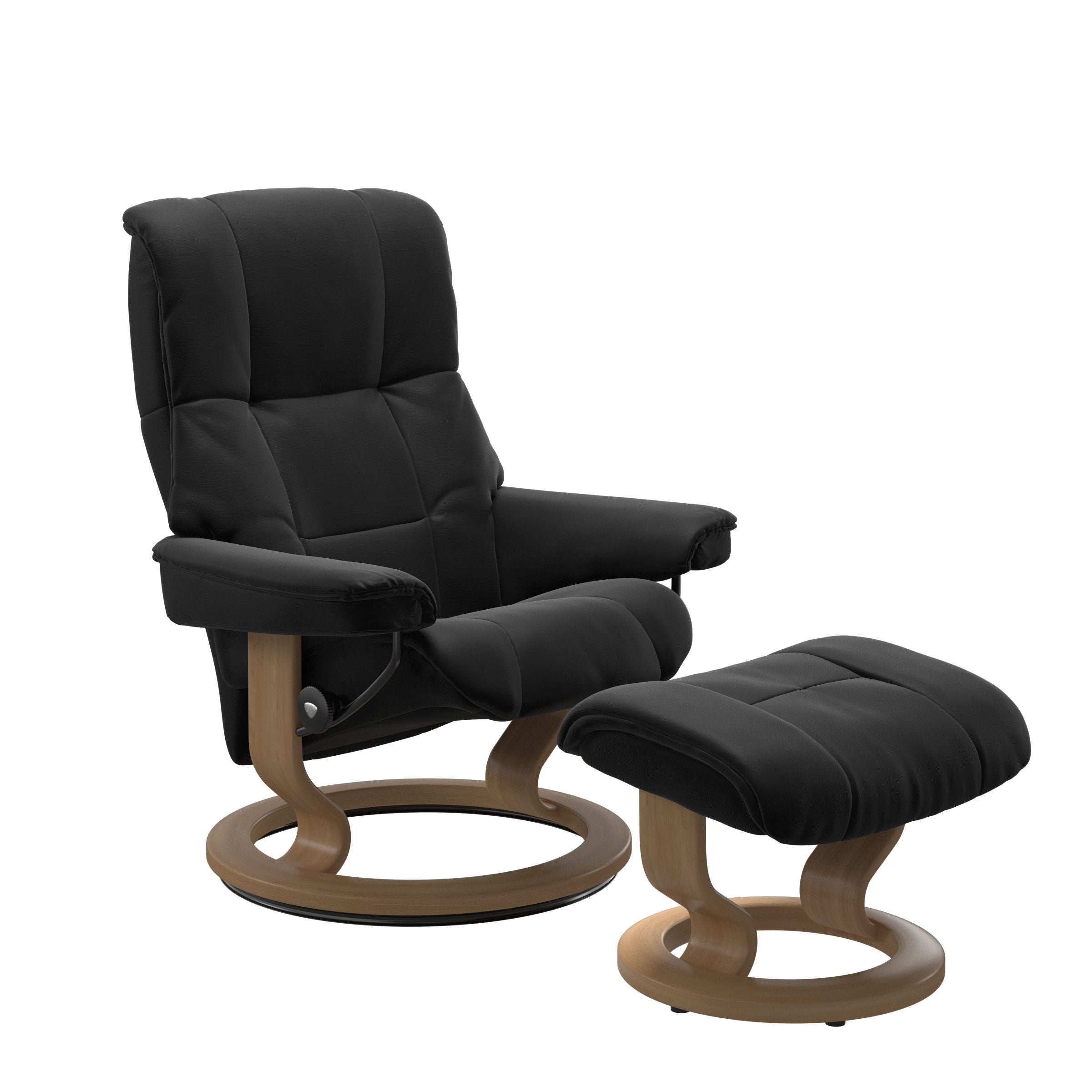 Mayfair Medium Recliner Chair & Stool with Classic Base by Stressless