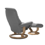 Sunrise Small Recliner Chair & Stool Classic Base by Stressless