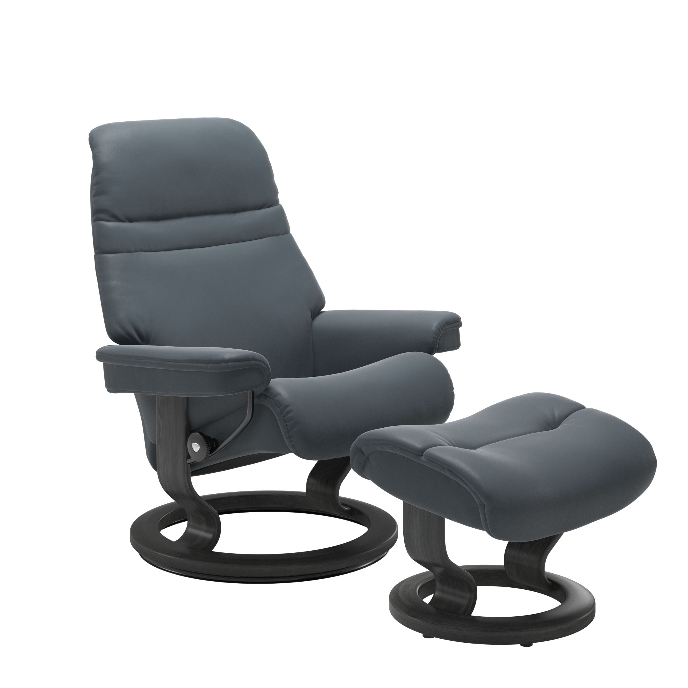 Sunrise Small Recliner Chair & Stool Classic Base by Stressless