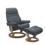 Sunrise Small Recliner Chair & Stool Classic Base by Stressless