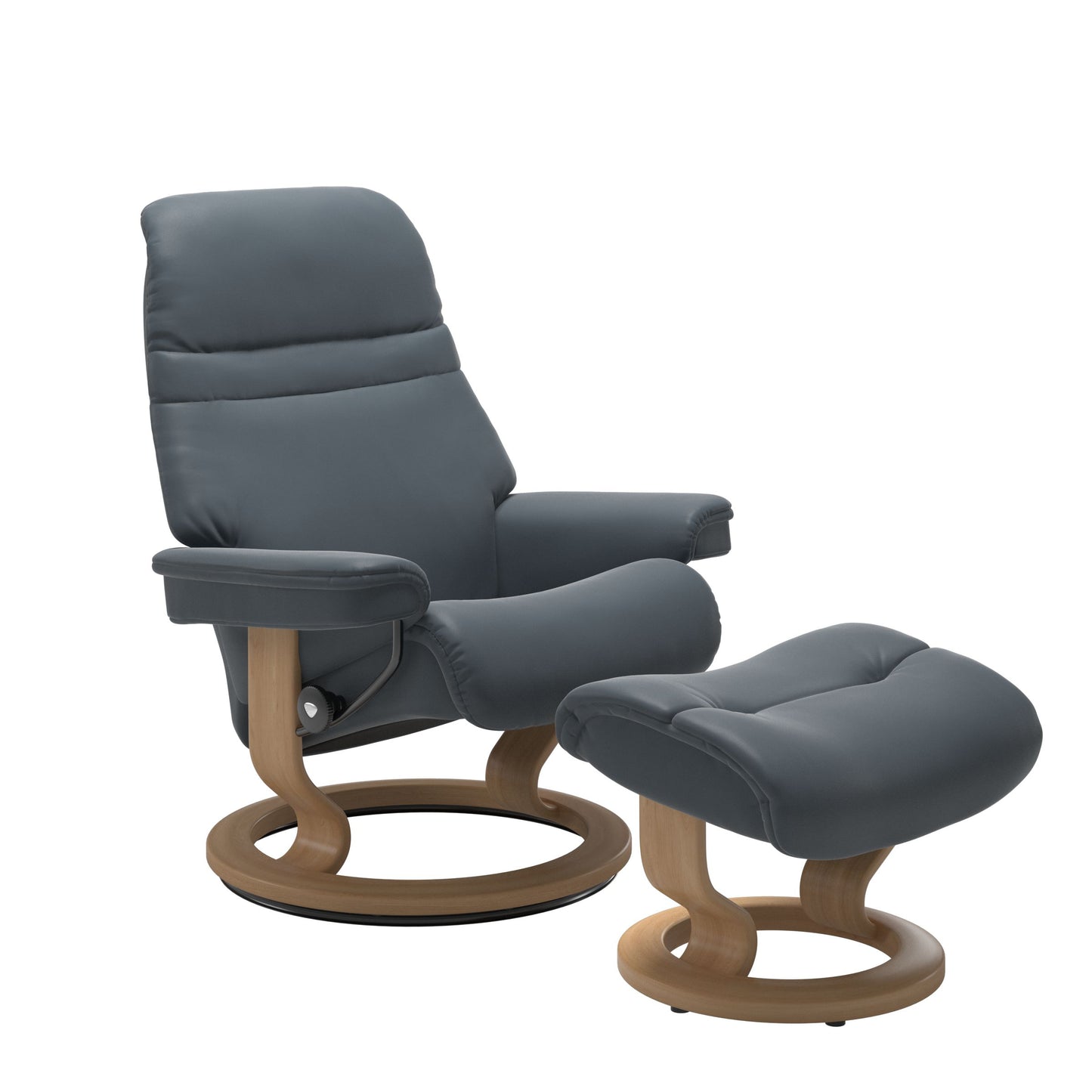Sunrise Small Recliner Chair & Stool Classic Base by Stressless