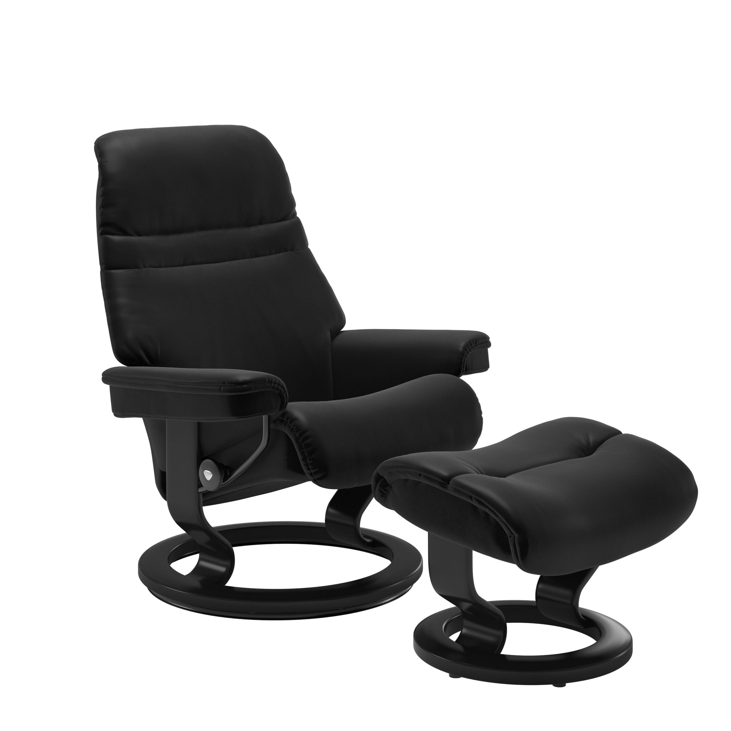 Sunrise Small Recliner Chair & Stool Classic Base by Stressless