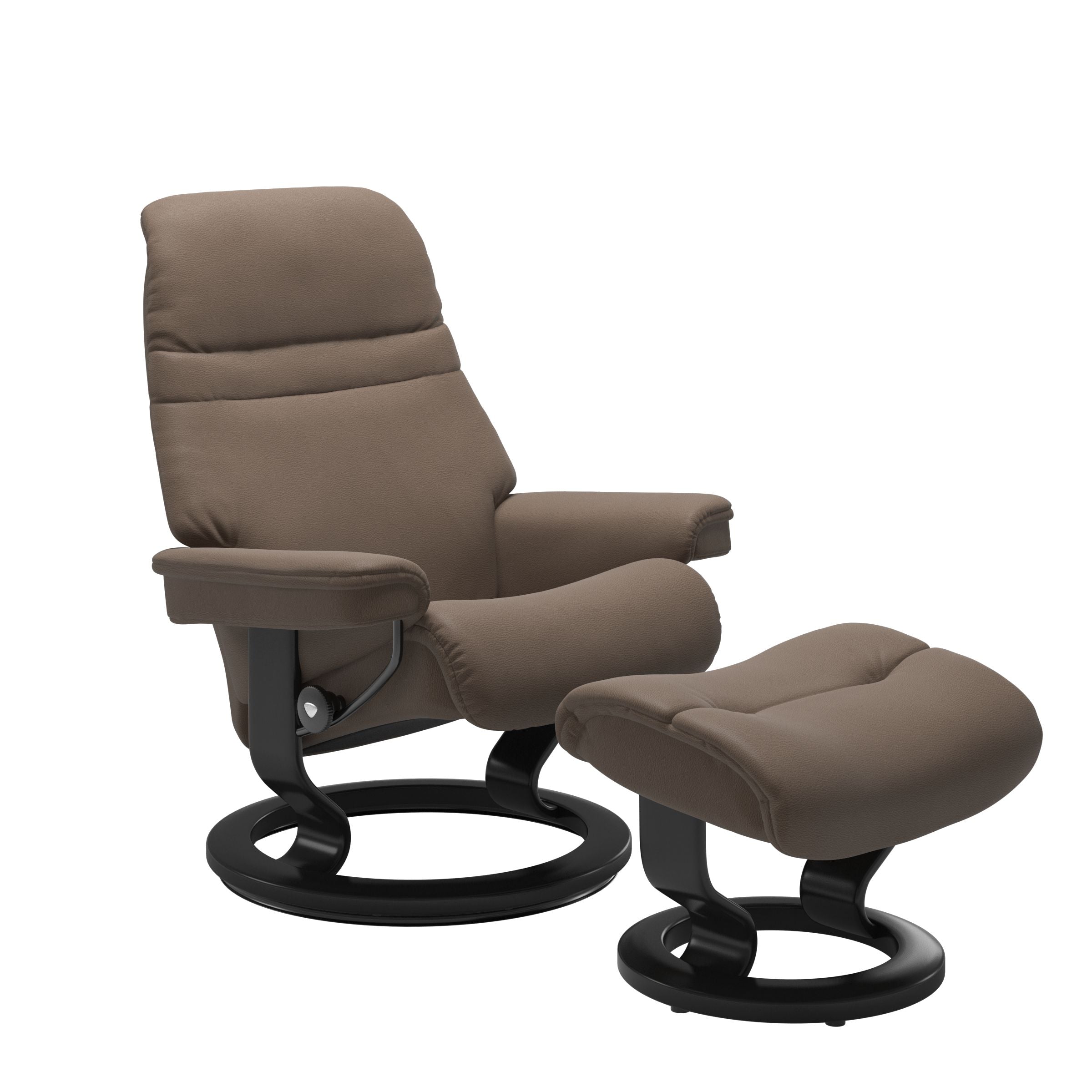 Sunrise Small Recliner Chair & Stool Classic Base by Stressless
