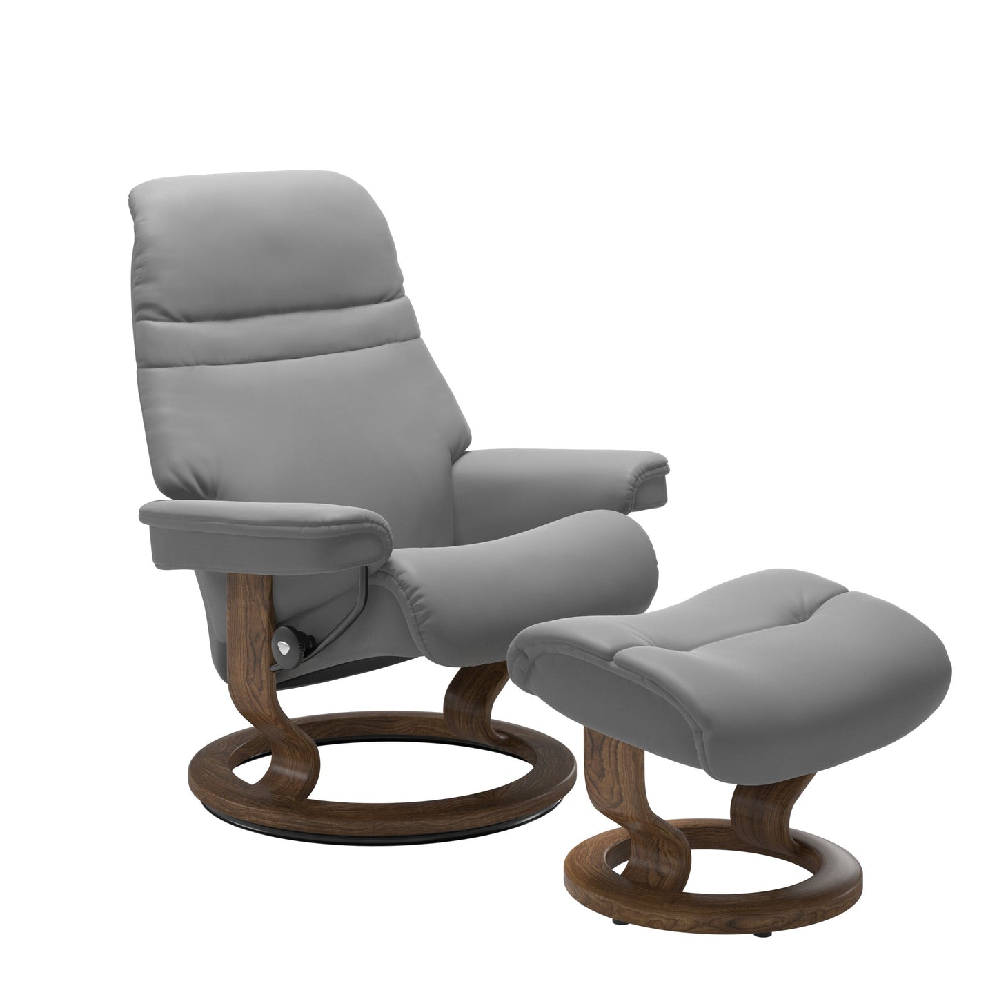 Sunrise Small Recliner Chair & Stool Classic Base by Stressless